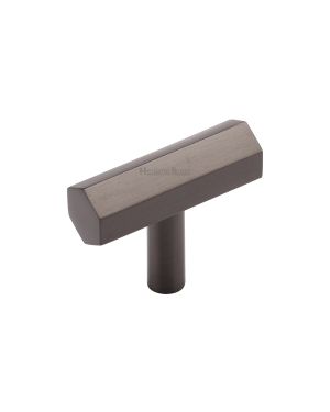 Heritage Brass Cabinet Knob Hexagon Bar Design 41mm Matt Bronze finish