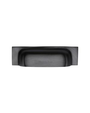 Heritage Brass Drawer Pull Military Design 96mm CTC Matt Black Finish