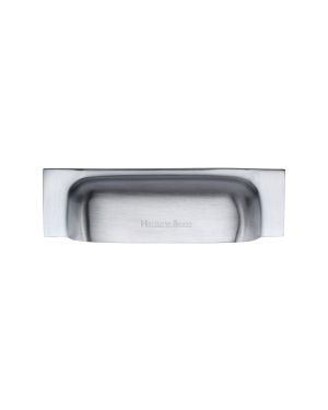 Heritage Brass Drawer Pull 96mm CTC Satin Chrome Finish