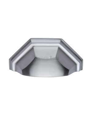 Heritage Brass Drawer Pull 89mm CTC Satin Chrome Finish