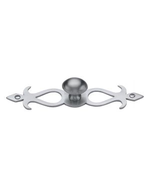 Heritage Brass Cabinet Knob Oval/Backplate Design 32mm Satin Chrome finish
