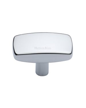 Heritage Brass Cabinet Knob Rectangular Design 41mm Polished Chrome finish