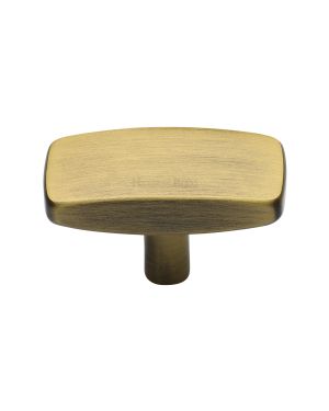 Heritage Brass Cabinet Knob Rectangular Design 47mm Antique Brass finish
