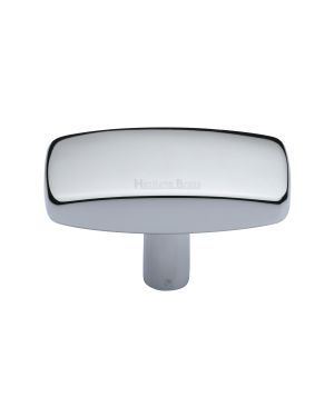 Heritage Brass Cabinet Knob Rectangular Design 47mm Polished Chrome finish