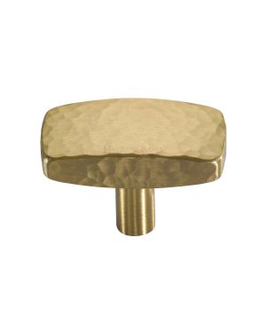 Heritage Brass Cabinet Knob Rectangular Hammered Design 41mm Satin Brass finish