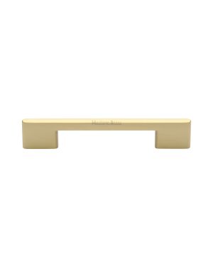 Heritage Brass Cabinet Pull Slim Metro Design 128mm CTC Satin Brass finish