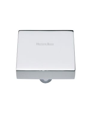 Heritage Brass Cabinet Knob Square Design 38mm Polished Chrome finish