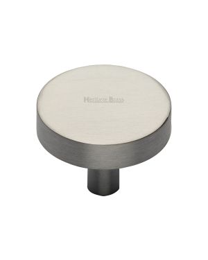 Heritage Brass Cabinet Knob Disc Design 32mm Satin Nickel finish