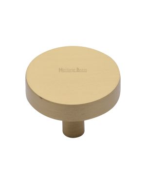 Heritage Brass Cabinet Knob Disc Design 38mm Satin Brass finish