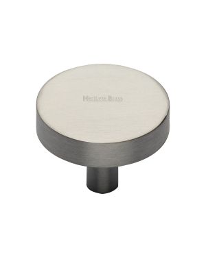 Heritage Brass Cabinet Knob Disc Design 38mm Satin Nickel finish