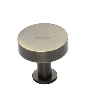 Heritage Brass Cabinet Knob Disc Design with Base 38mm Antique Brass finish