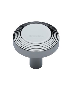 Heritage Brass Cabinet Knob Ridge Design 38mm Polished Chrome finishUK Registered Design Number 6194410