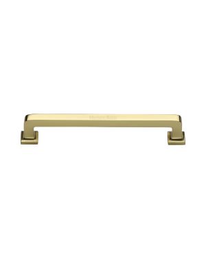 Heritage Brass Cabinet Pull Square Vintage Design 152mm CTC Polished Brass Finish