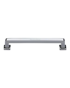 Heritage Brass Cabinet Pull Square Vintage Design 203mm CTC Polished Chrome Finish