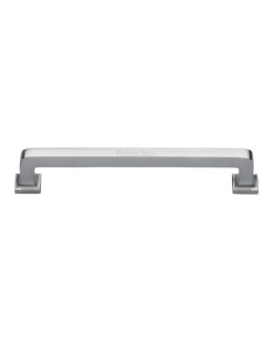 Heritage Brass Cabinet Pull Square Vintage Design 203mm CTC Satin Chrome Finish