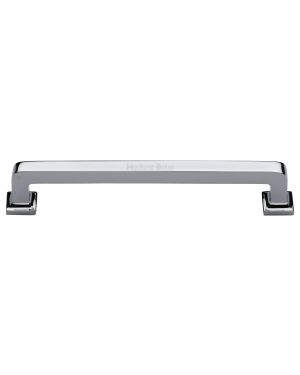 Heritage Brass Cabinet Pull Square Vintage Design 254mm CTC Polished Chrome Finish