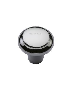 Heritage Brass Cabinet Knob Edge Design 32mm Polished Chrome finish