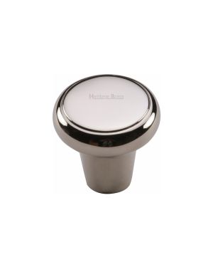 Heritage Brass Cabinet Knob Edge Design 32mm Polished Nickel finish
