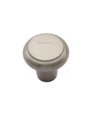Heritage Brass Cabinet Knob Edge Design 32mm Satin Nickel finish