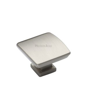 Heritage Brass Cabinet Knob Plinth Design with base 35mm Satin Nickel finish