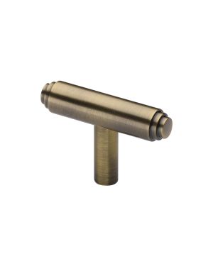 Heritage Brass Cabinet Knob Stepped T-Bar Design 45mm Antique Brass finish