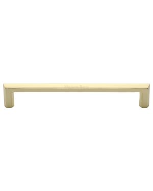 Heritage Brass Cabinet Pull Hex Profile Design 254mm CTC Polished Brass Finish