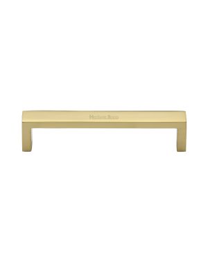 Heritage Brass Cabinet Pull Wide Metro Design 128mm CTC Polished Brass Finish