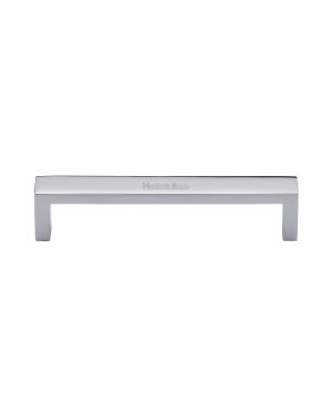 Heritage Brass Cabinet Pull Wide Metro Design 128mm CTC Polished Chrome Finish