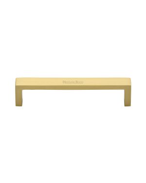Heritage Brass Cabinet Pull Wide Metro Design 128mm CTC Satin Brass Finish