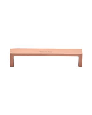 Heritage Brass Cabinet Pull Wide Metro Design 128mm CTC Satin Rose Gold Finish