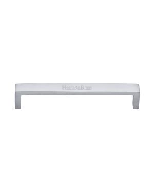 Heritage Brass Cabinet Pull Wide Metro Design 160mm CTC Satin Chrome Finish