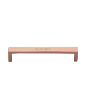 Heritage Brass Cabinet Pull Wide Metro Design 160mm CTC Satin Rose Gold Finish