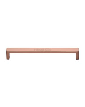 Heritage Brass Cabinet Pull Wide Metro Design 192mm CTC Satin Rose Gold Finish