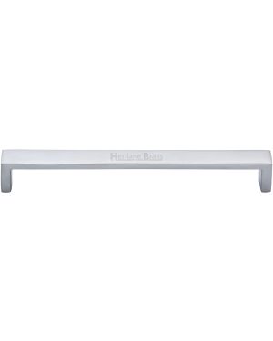 Heritage Brass Cabinet Pull Wide Metro Design 203mm CTC Satin Chrome Finish