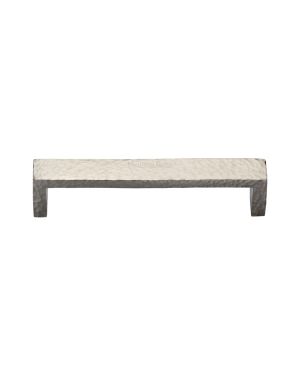 Heritage Brass Cabinet Pull Hammered Wide Metro Design 101mm CTC Satin Nickel Finish