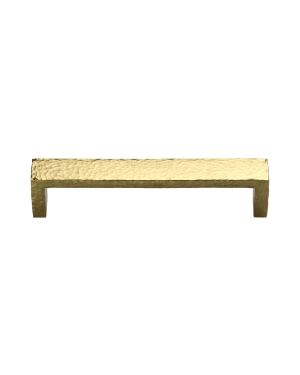 Heritage Brass Cabinet Pull Hammered Wide Metro Design 128mm CTC Polished Brass Finish