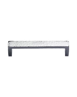 Heritage Brass Cabinet Pull Hammered Wide Metro Design 128mm CTC Polished Chrome Finish