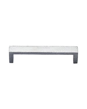Heritage Brass Cabinet Pull Hammered Wide Metro Design 128mm CTC Satin Chrome Finish