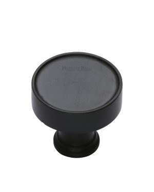 Heritage Brass Cabinet Knob Florence Design 32mm Matt Black finish