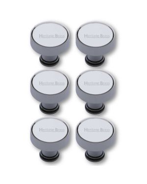Heritage Brass Cabinet Knob Florence Design 32mm Polished Chrome finish