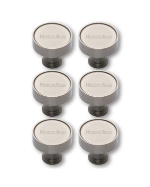Heritage Brass Cabinet Knob Florence Design 32mm Satin Nickel finish
