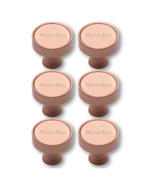 Heritage Brass Cabinet Knob Florence Design 32mm Satin Rose Gold finish