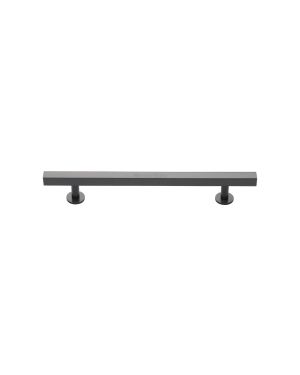 Heritage Brass Cabinet Pull Square Design with Footings 128mm CTC Matt Bronze finish