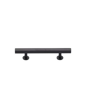 Heritage Brass Cabinet Pull Square Design with Footings 96mm CTC Matt Bronze finish