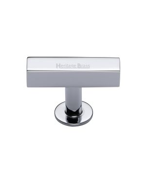 Heritage Brass Cabinet Knob Symmetrical Square Design 44mm Polished Chrome finish