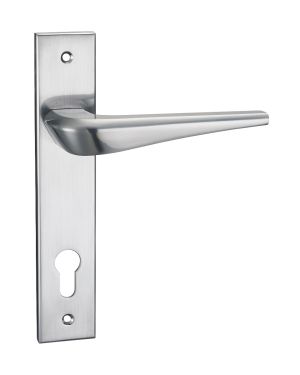 Milano Lever On Backplate - Euro Lock - Satin Chrome