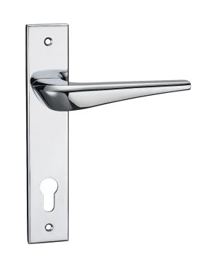 Venezia Lever On Backplate - Euro Lock - Polished Chrome
