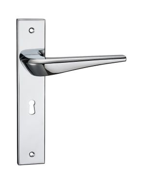 Venezia Lever On Backplate - Lock - Polished Chrome
