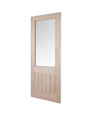 Cottage Oak 1-Panel 1-Light Fire Door (FD30)