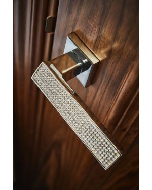 Diamante Lever On Square Rose - Brilliante Chrome (EOL)